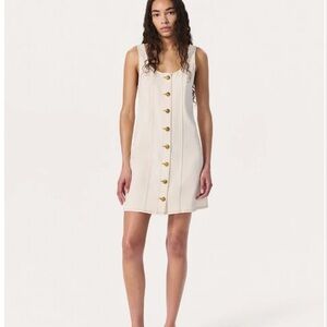 Rag & Bone Cream Button-Front Mini Dress